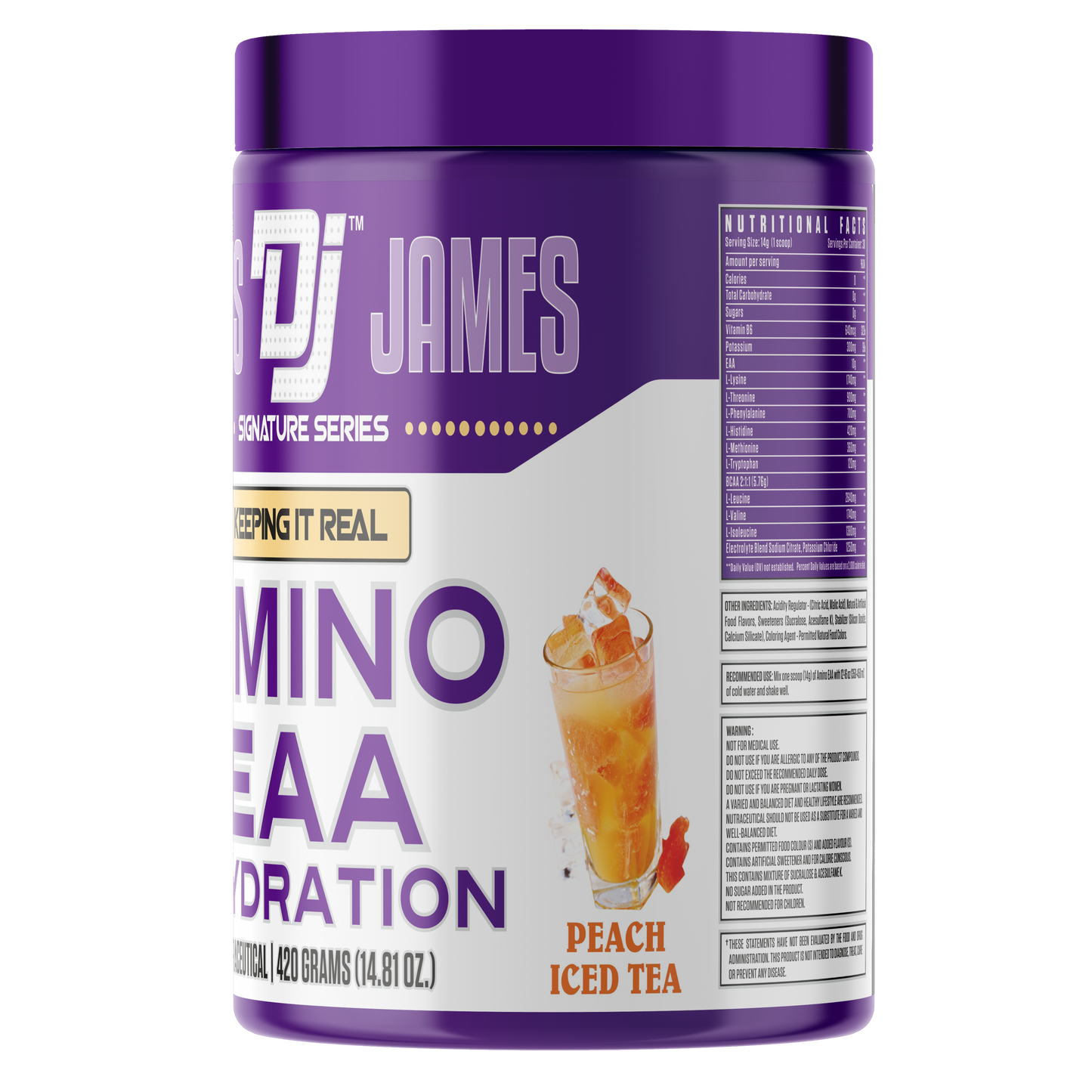 Dennis James Signature Series Amino EAA + Hydration - Peach Ice Tea