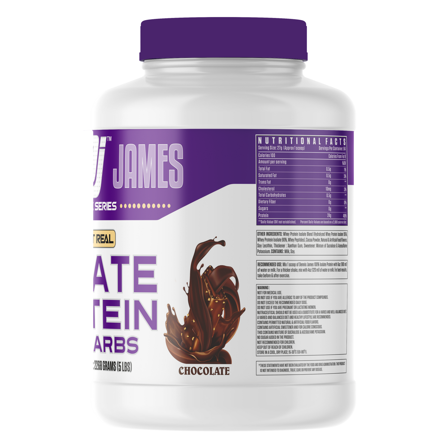 Dennis James Signature Series Isolate Protein Low Carbs - Chocolate Dennis James