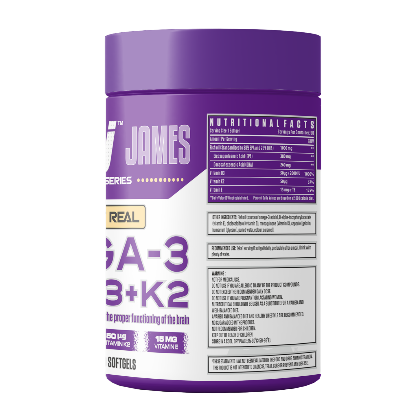 Dennis James Omega-3 D3+k2 - 99 Soft Gels