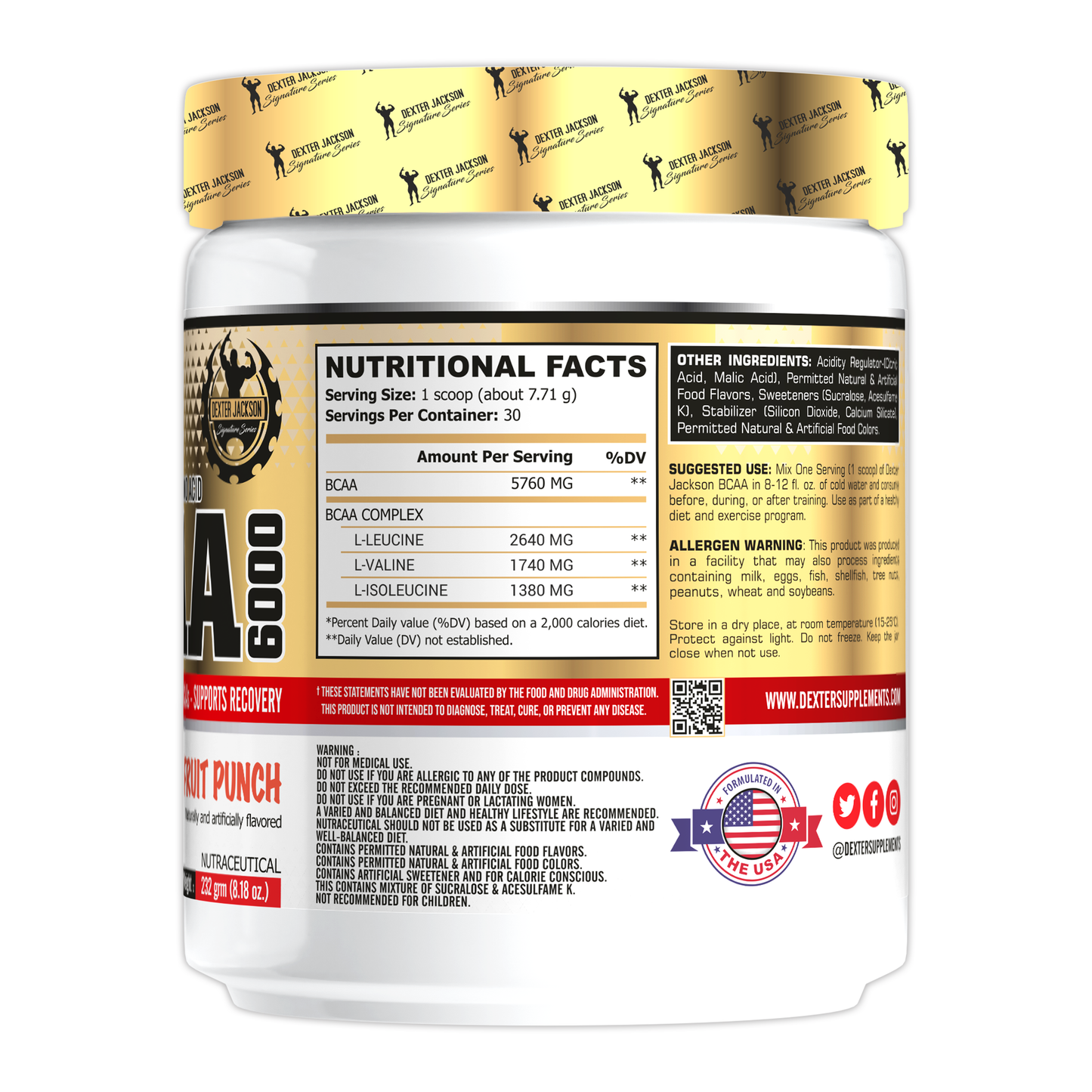 Dexter Jackson Gold Signature Series BCAA | 30 Servings - Fruit Punch