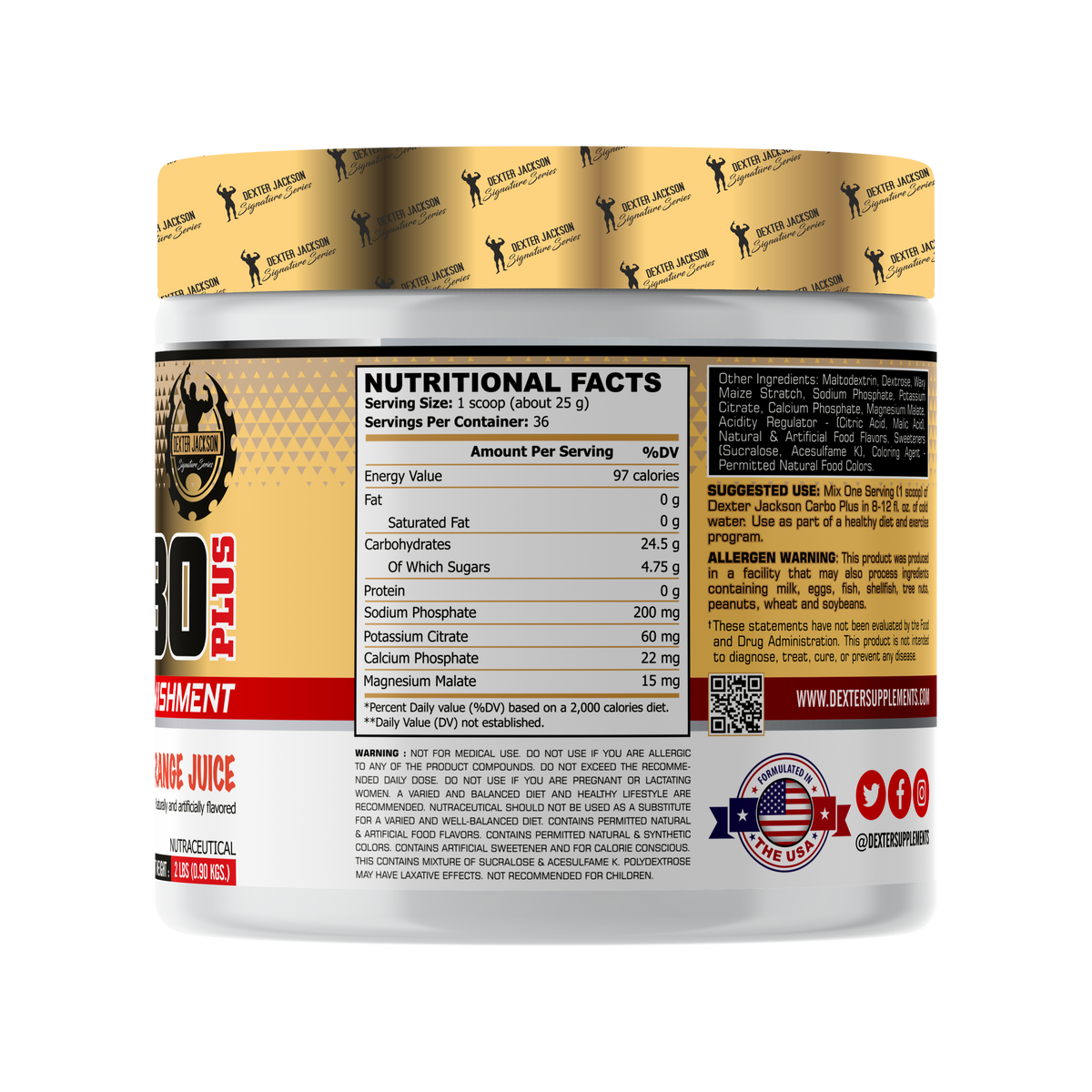 Dexter Jackson Gold Signature Series Carbo Plus 2 LBS DEXTER JACKSON