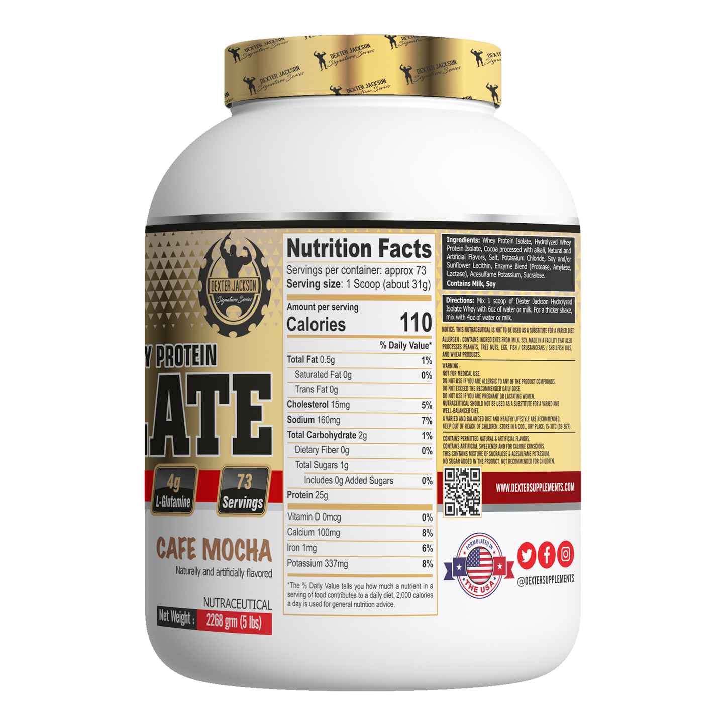 Dexter Jackson Gold Signature Series Isolate Protein 5 LBS - Cafe Mocha