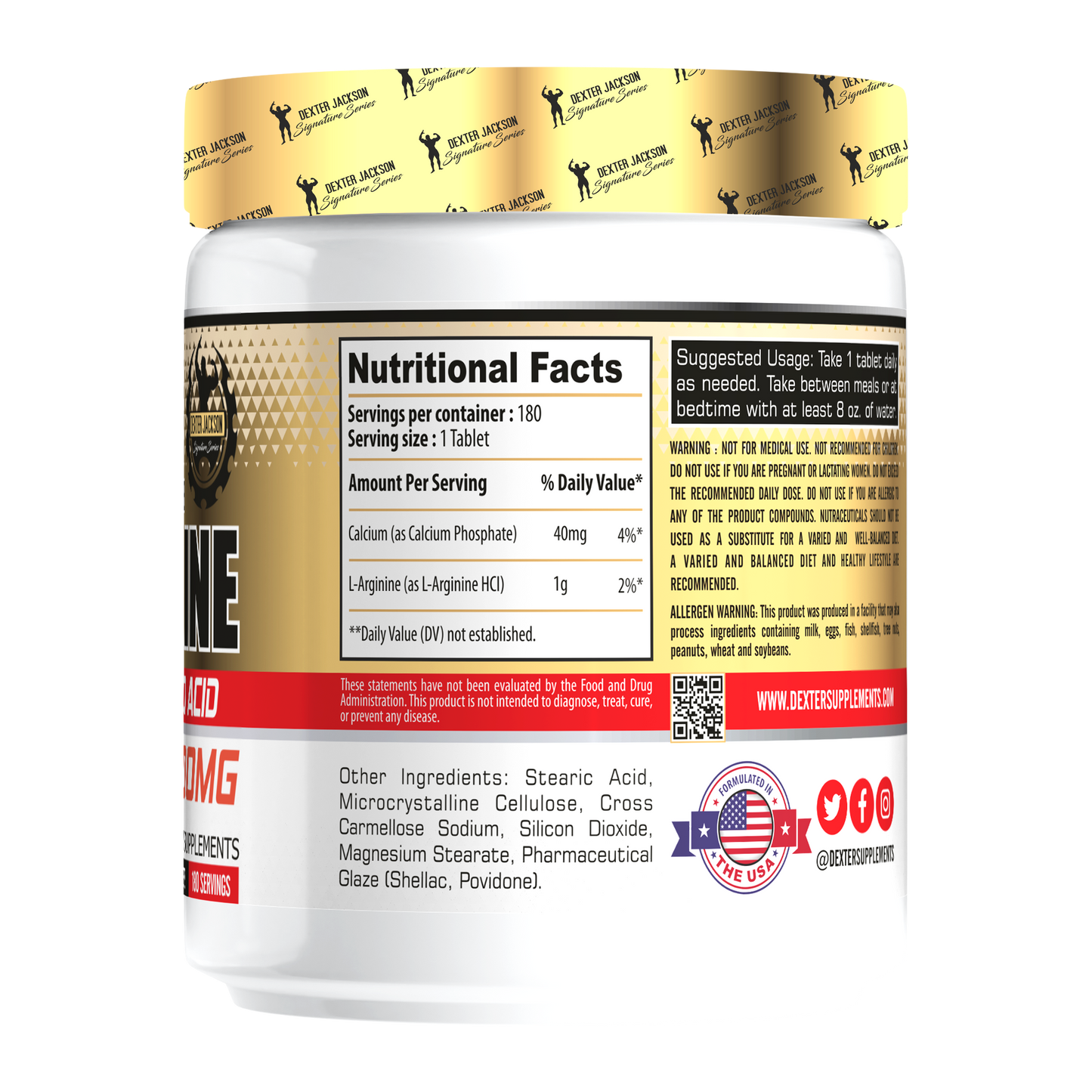 Dexter Jackson Gold Signature Series L-Arginine 180 TABLETS