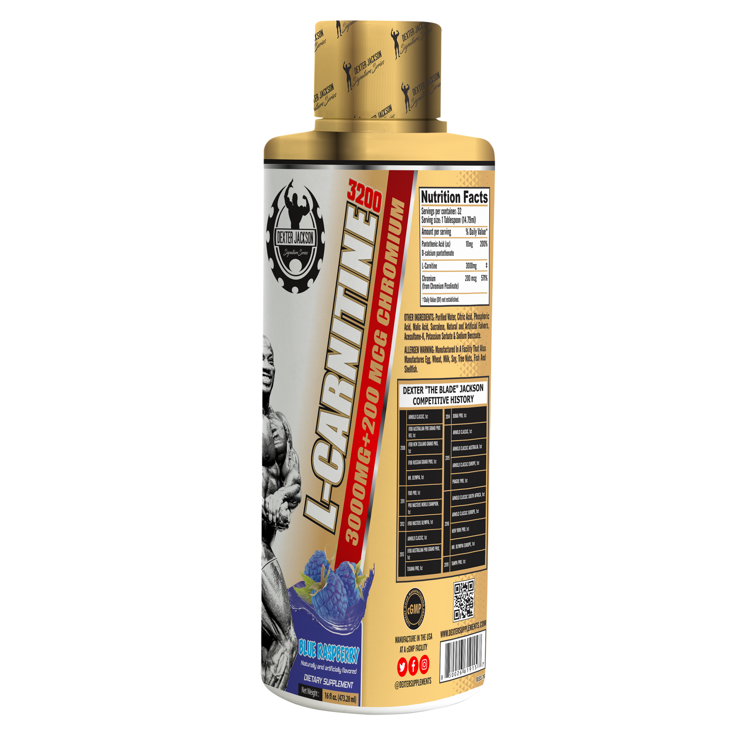 Dexter Jackson Gold Signature Series L-Carnitine Liquid - Blue Raspberry