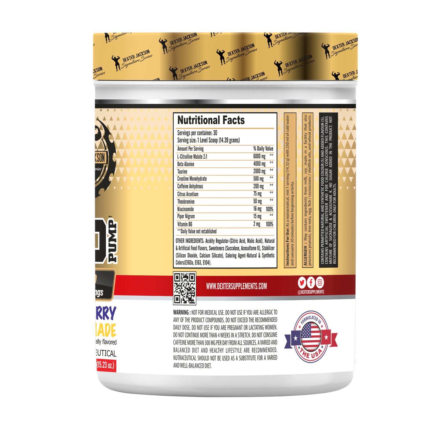 Dexter Jackson Gold Signature Series Legend Pump Pre Workout 30 Servings - Blue Lemonade