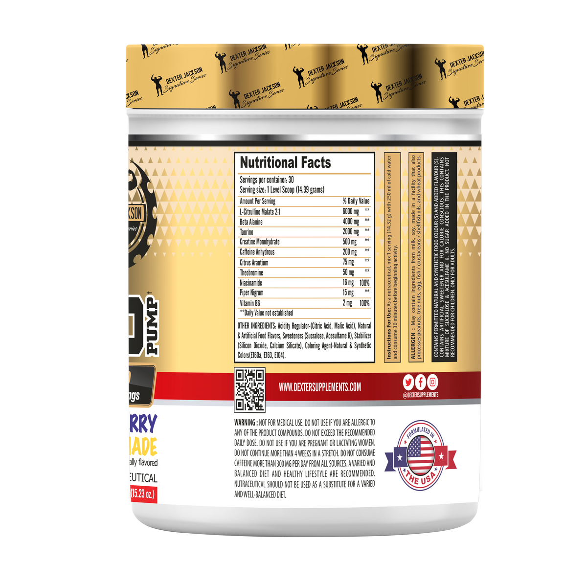 Dexter Jackson Gold Signature Series Legend Pump Pre Workout (blue Berry)
