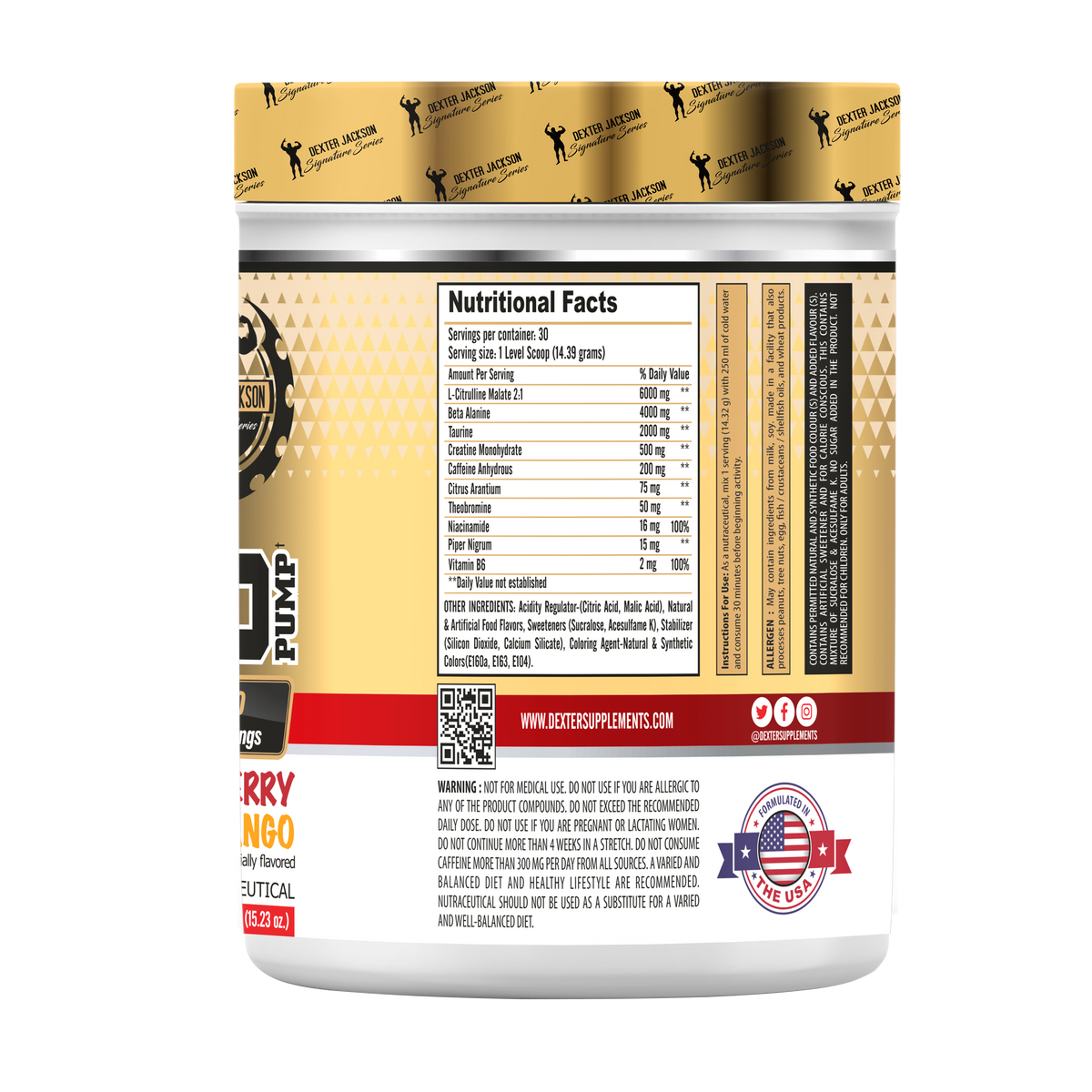 Dexter Jackson Gold Signature Series Legend Pump Pre Workout (Strawberry)