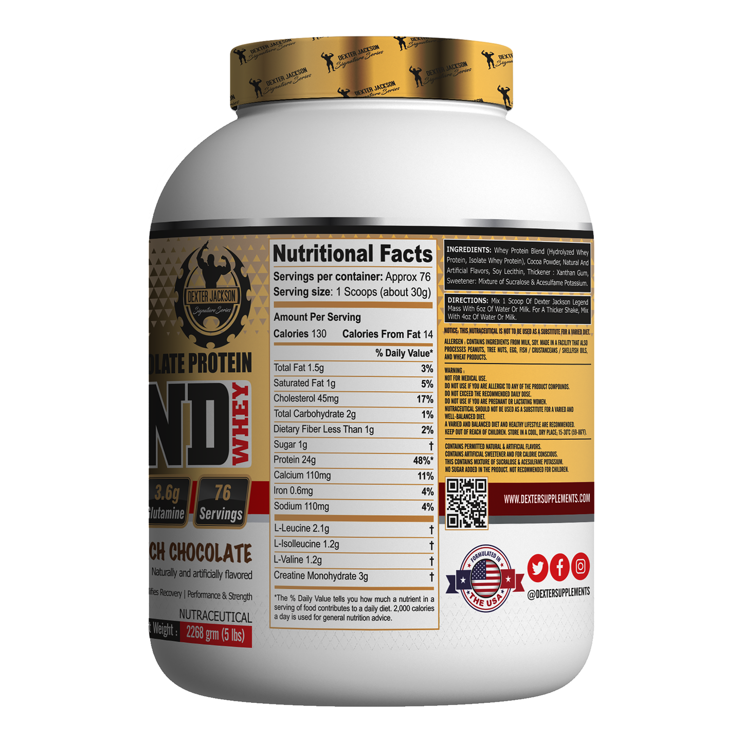 Dexter Jackson Signature Series Legend Whey - Advance Whey And Isolate Protein, 2.27 Kg (5 Lb)