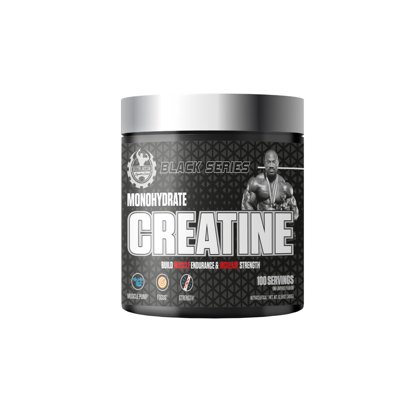 Dexter Jackson Black Series Monohydrate Creatine Build Muscle Endurance & Increase Strength 100 Servings DEXTER JACKSON
