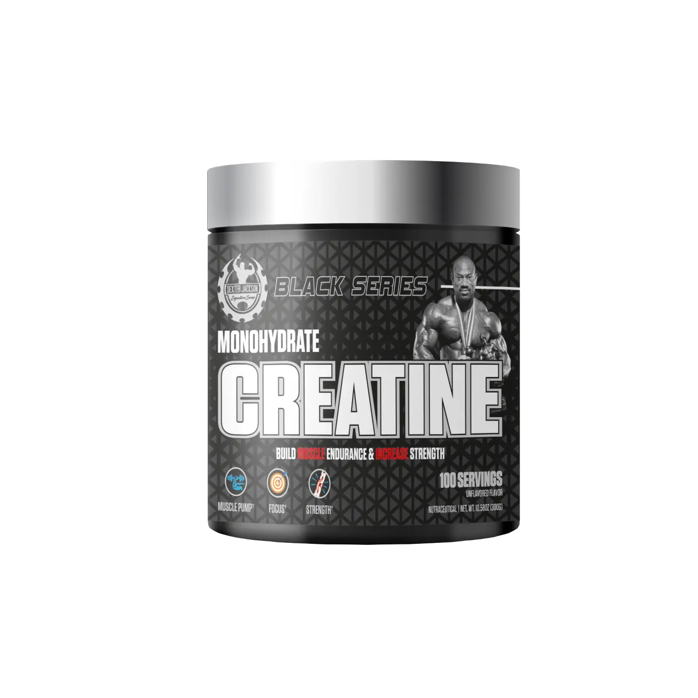 Dexter Jackson Black Series Monohydrate Creatine Build Muscle Endurance & Increase Strength 100 Servings DEXTER JACKSON