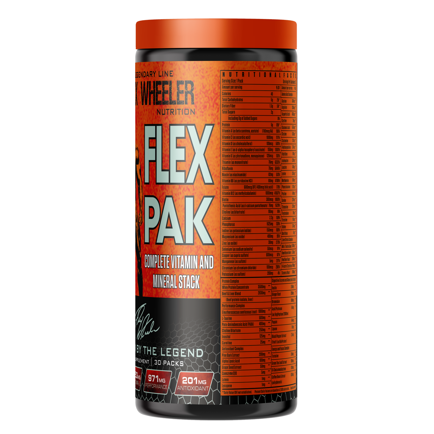 Flex Wheeler Flex Pak Vitamin And Mineral Stack | 30 Packs Flex Wheeler