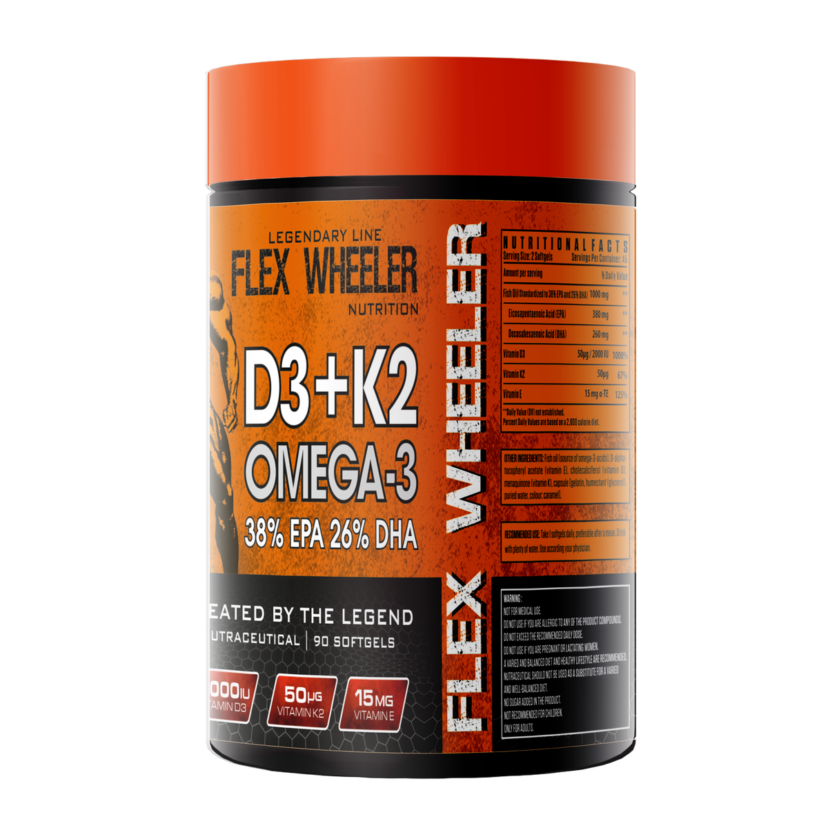 Flex Wheeler D3+K2 Omega-3 | 90 Softgels Flex Wheeler