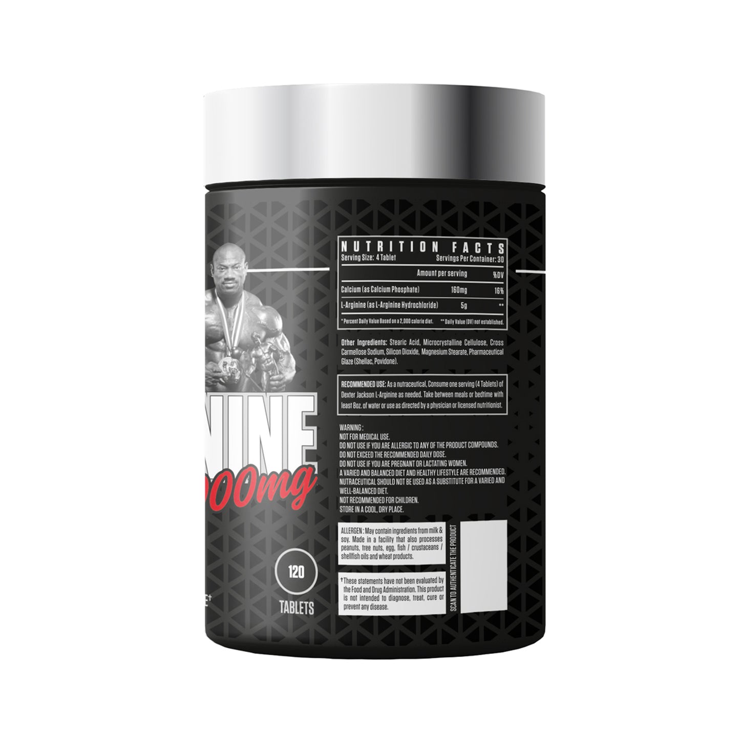 Dexter Jackson Signature Series Black Series L-Arginine - 5000Mg | Health Supplement | 30 Servings, 120 Tablets DEXTER JACKSON