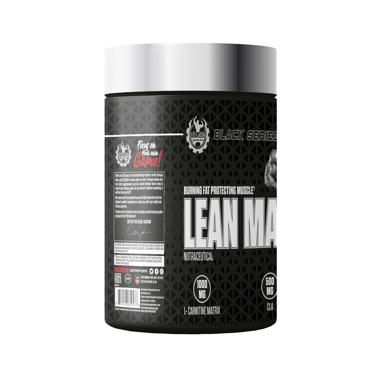 Dexter Jackson Black Signature Series Lean Machine Premium Burning Fat | 60 Tablets DEXTER JACKSON