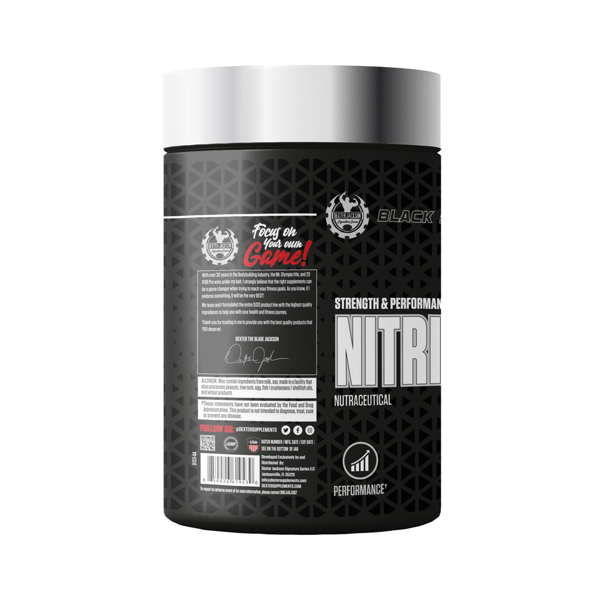 Dexter Jackson Black Signature Series Nitrix Oxide Booster 30 Servings | 120 Tablets DEXTER JACKSON