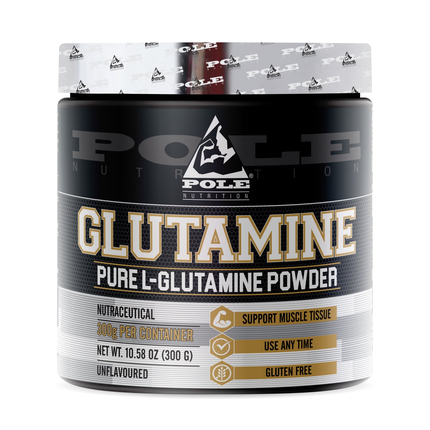 Pole Nutrition L-Glutamine, 300 Grams | 60 Serving Pole Nutrition