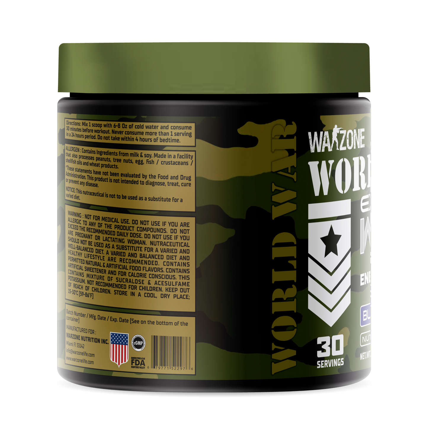 WarZone PRE WORKOUT (30 Servings) BLUE RASPBERRY