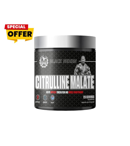 Dexter Jackson Black Series Citrulline Malate 125 Servings, 250g - Premium Nitric Oxide Support for Improved Blood Flow and Workout Performance