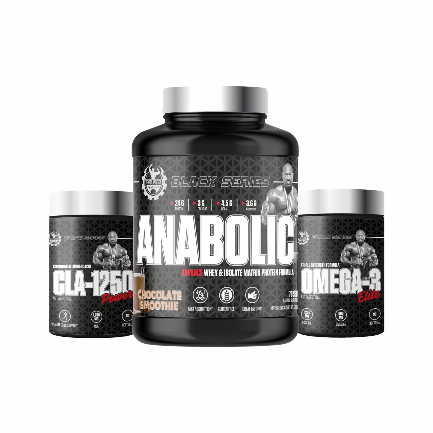 Dexter Jackson Anabolic Whey + CLA-1250 Power + Omega-3 elite Ssnc Direct
