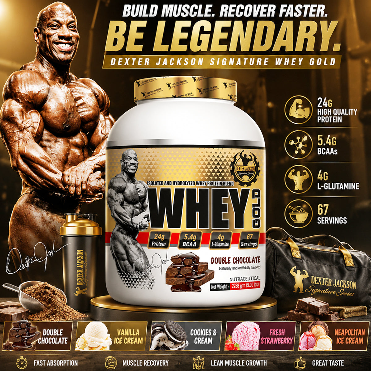 Dexter Jackson Signature Series Whey Protein | 5 LBS | 2268 g | 67 Servings