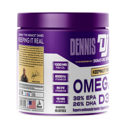 Dennis James Omega-3 D3+k2 -180 Soft Gels