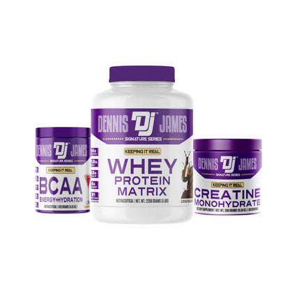Dennis James Signature Series Whey Protein Matrix | 81 Servings + BCAA Energy Hydration 30 Servings + Creatine Monohydrate Ssnc Direct