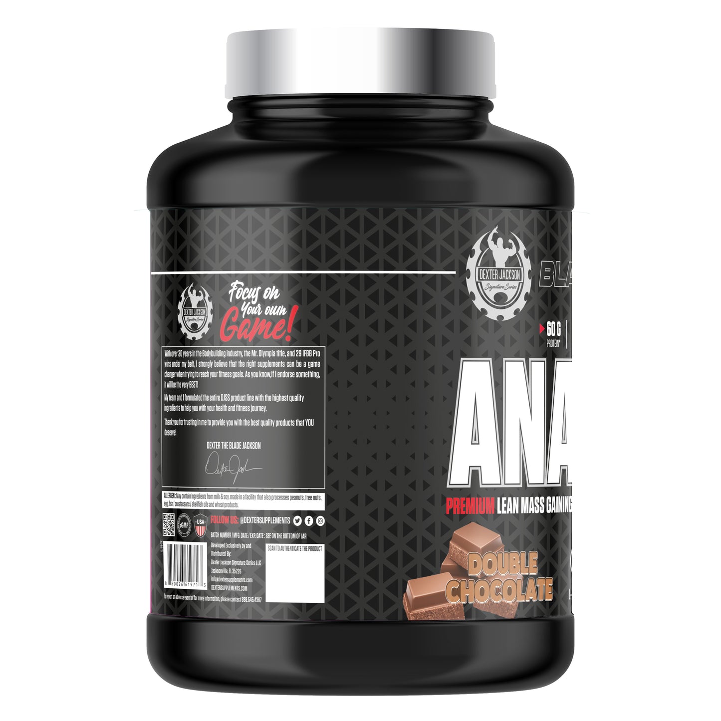DEXTER JACKSON BLACK SIGNATURE SERIES ANABOLIC MASS LEAN MASS GAINER