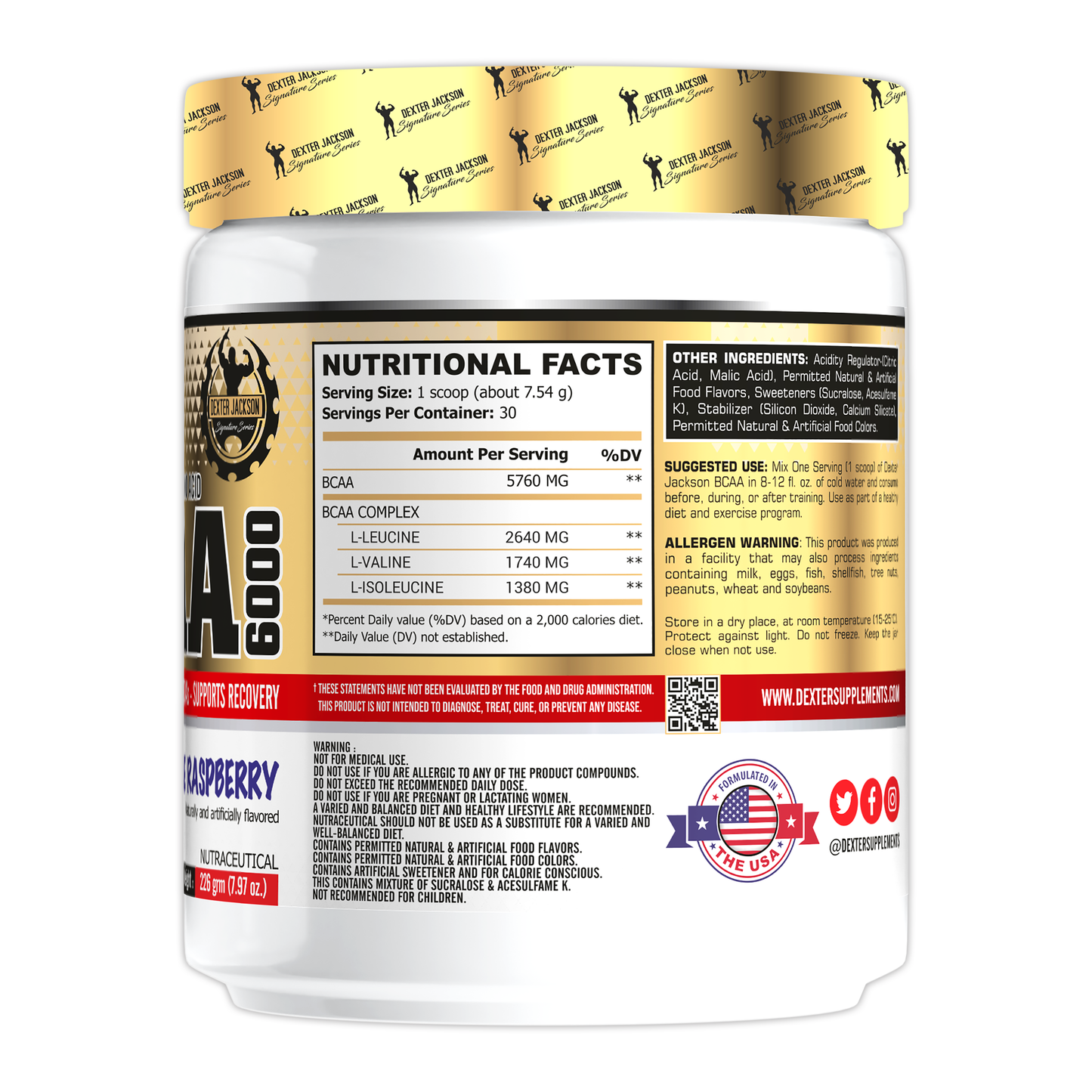 Dexter Jackson Gold Signature Series BCAA | 60 Servings - Blue Raspberry