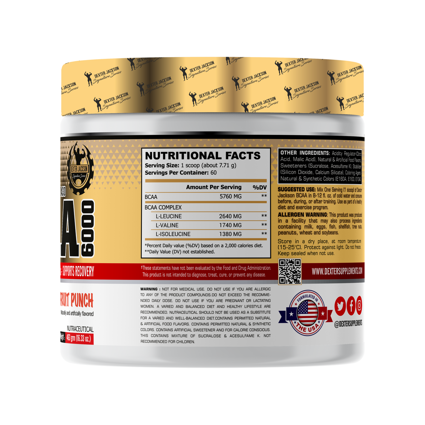 Dexter Jackson Gold Signature Series BCAA | 60 Servings - Fruit Punch