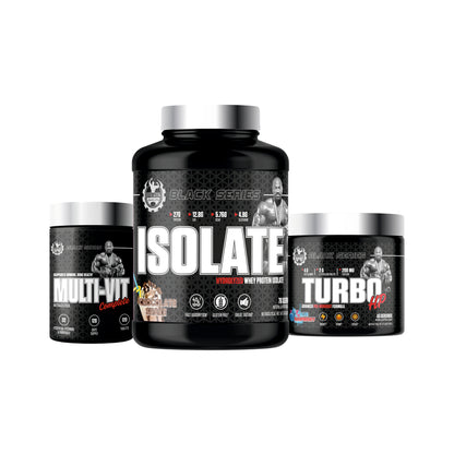 Dexter Jackson Black Signature Series Isolate (Hydrolyzed Whey Protein Isolate)+Turbo HP Pre Workout+ Multivitamin Ssnc Direct