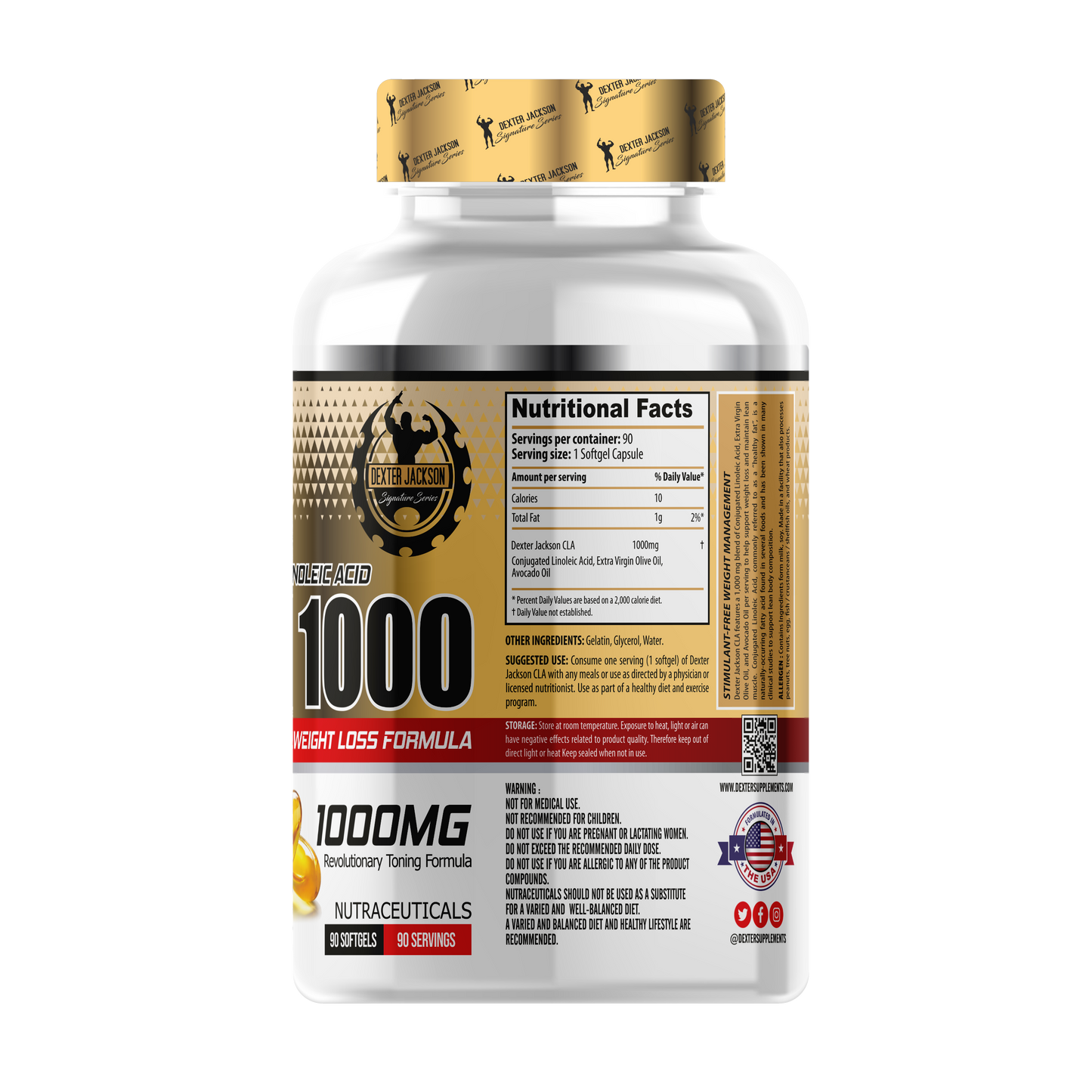 Dexter Jackson Gold Signature Series CLA 1000mg 90 Softgels My Store