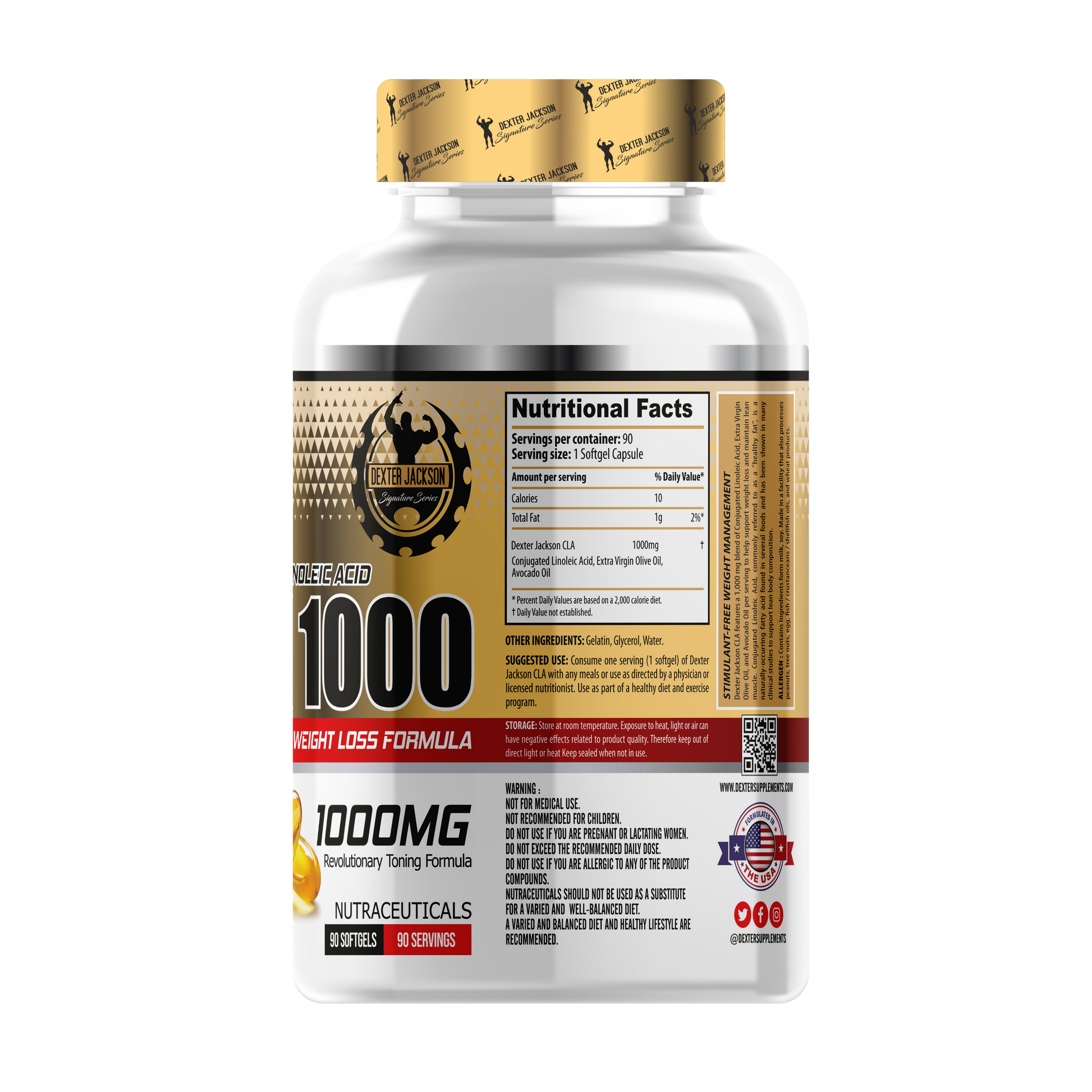 Dexter Jackson Gold Signature Series CLA 1000mg 90 Softgels My Store
