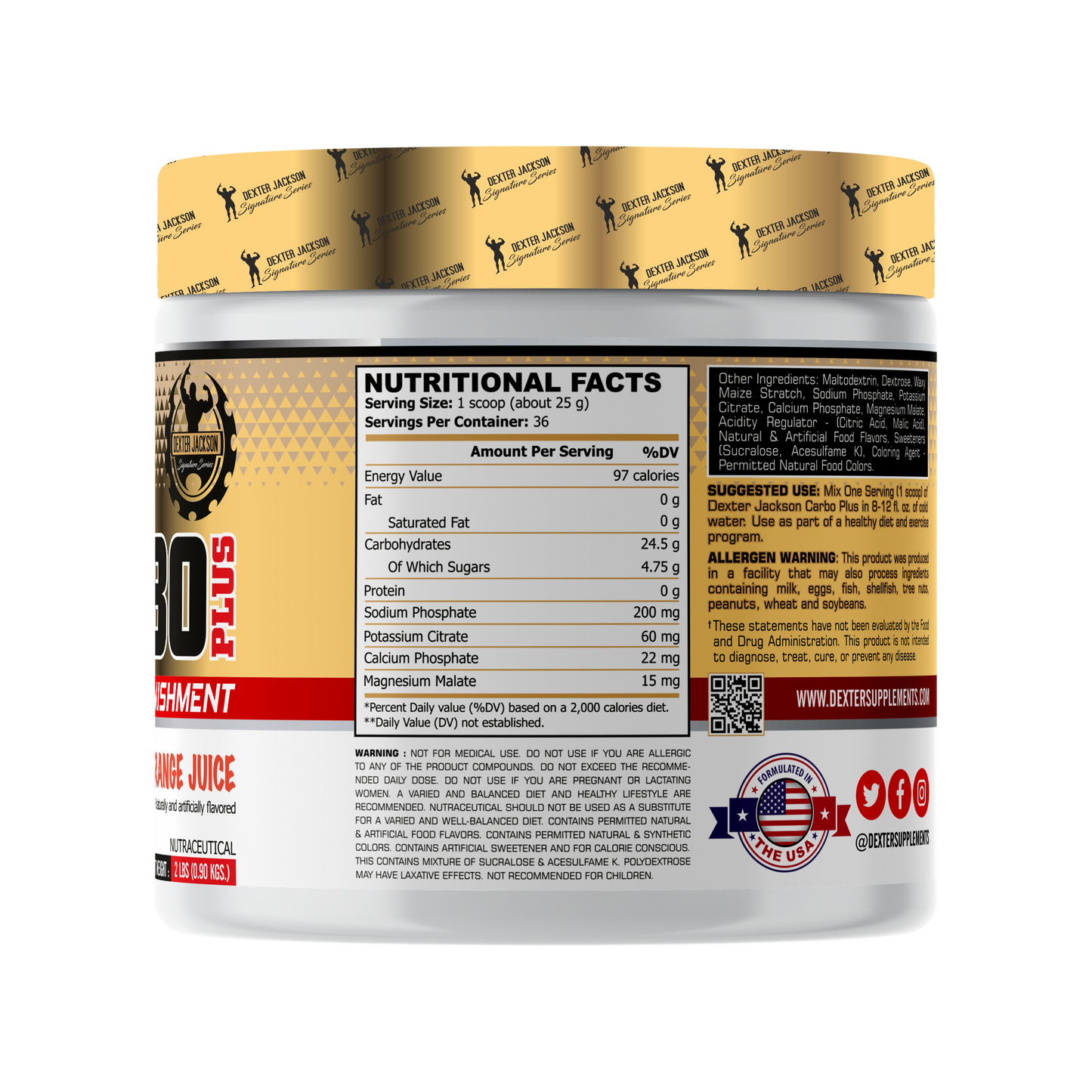 Dexter Jackson Gold Signature Series Carbo Plus 2 LBS - Orange