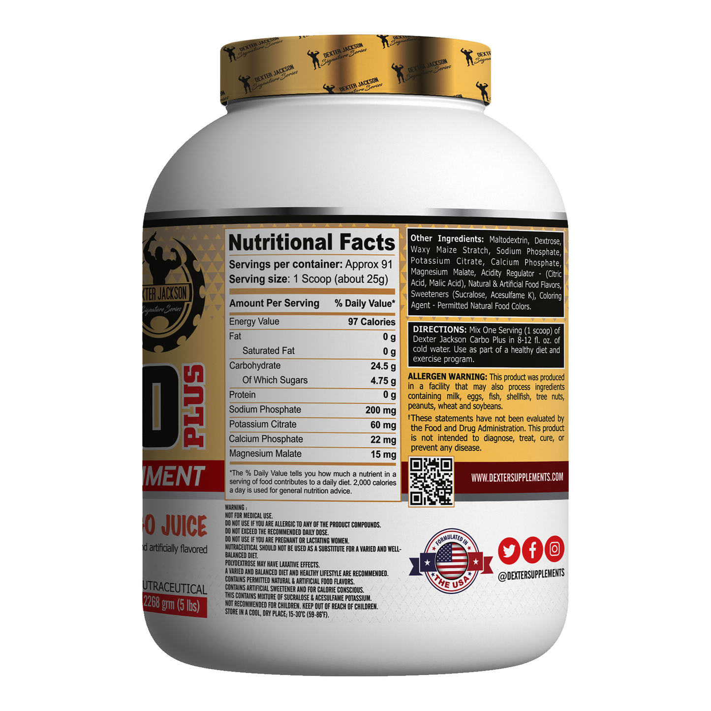 Dexter Jackson Gold Signature Series Carbo Plus 5 LBS - Mango