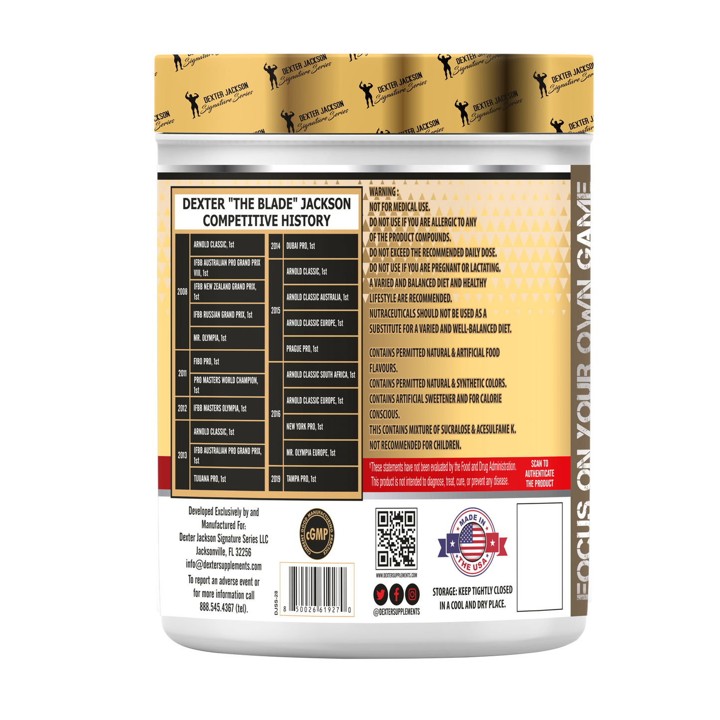 Dexter Jackson Gold Signature Series EAA + BCAA 30 SERVING - Blue Raspberry