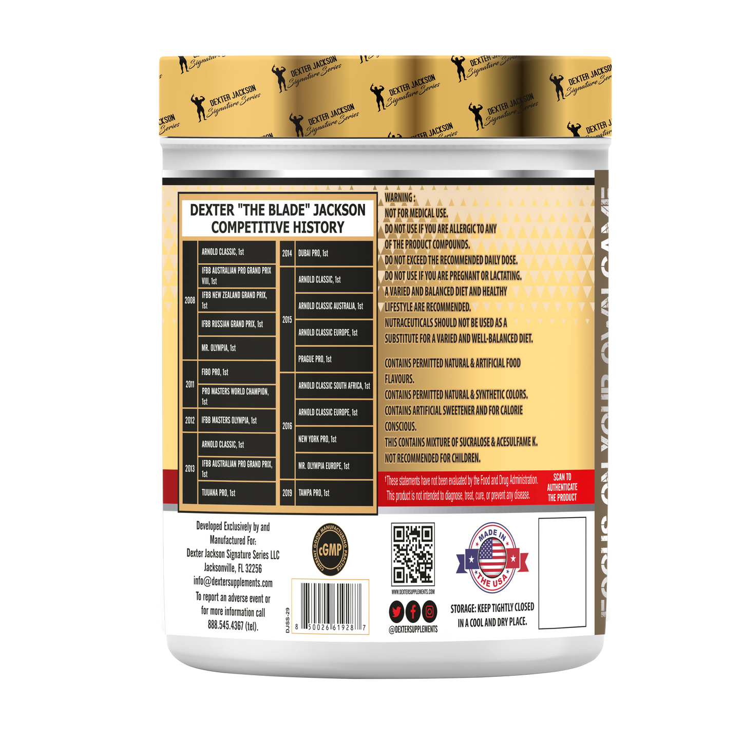 Dexter Jackson Gold Signature Series EAA + BCAA 30 SERVING - Lemon Lime
