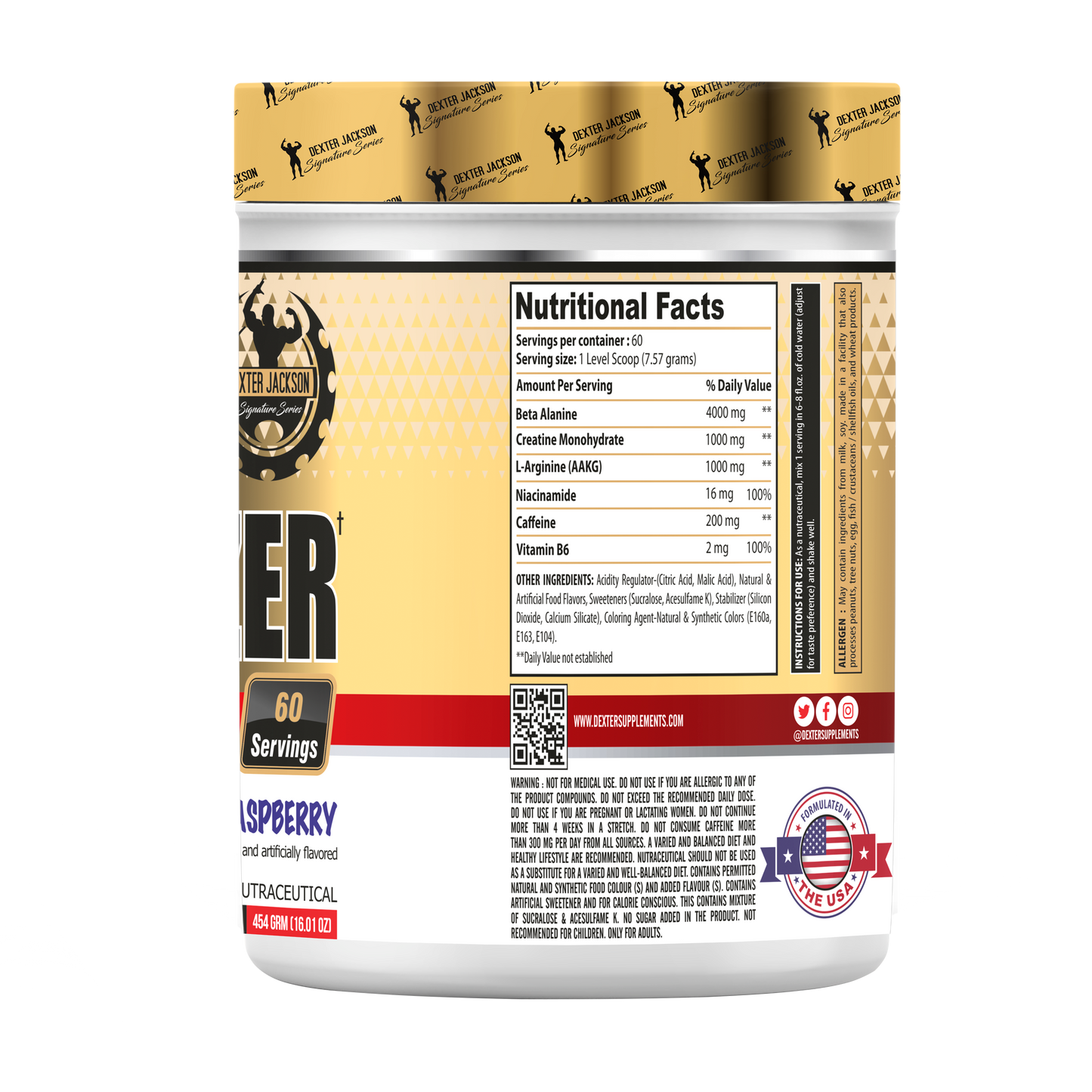 Dexter Jackson Gold Signature Series Energizer Pre Workout 60 Serving DEXTER JACKSON