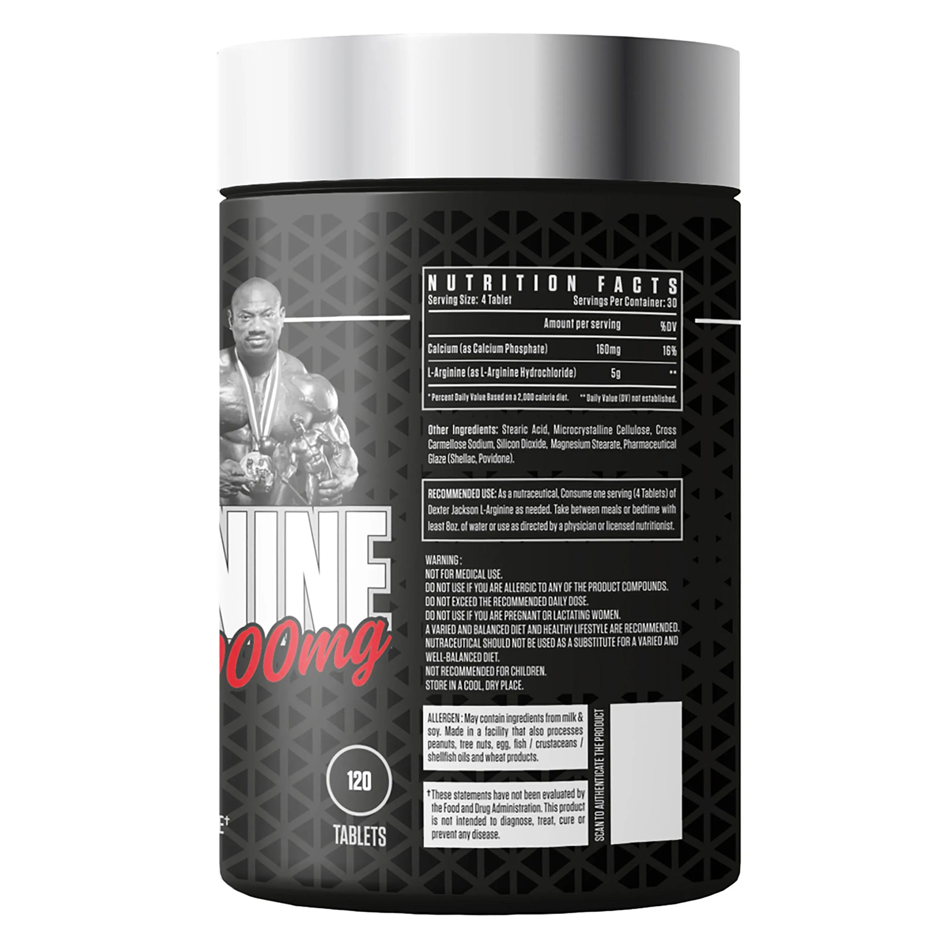 Dexter Jackson Black Series L Arginine Promotes Stamina & Performance 5000 Mg | 120 Tablets DEXTER JACKSON