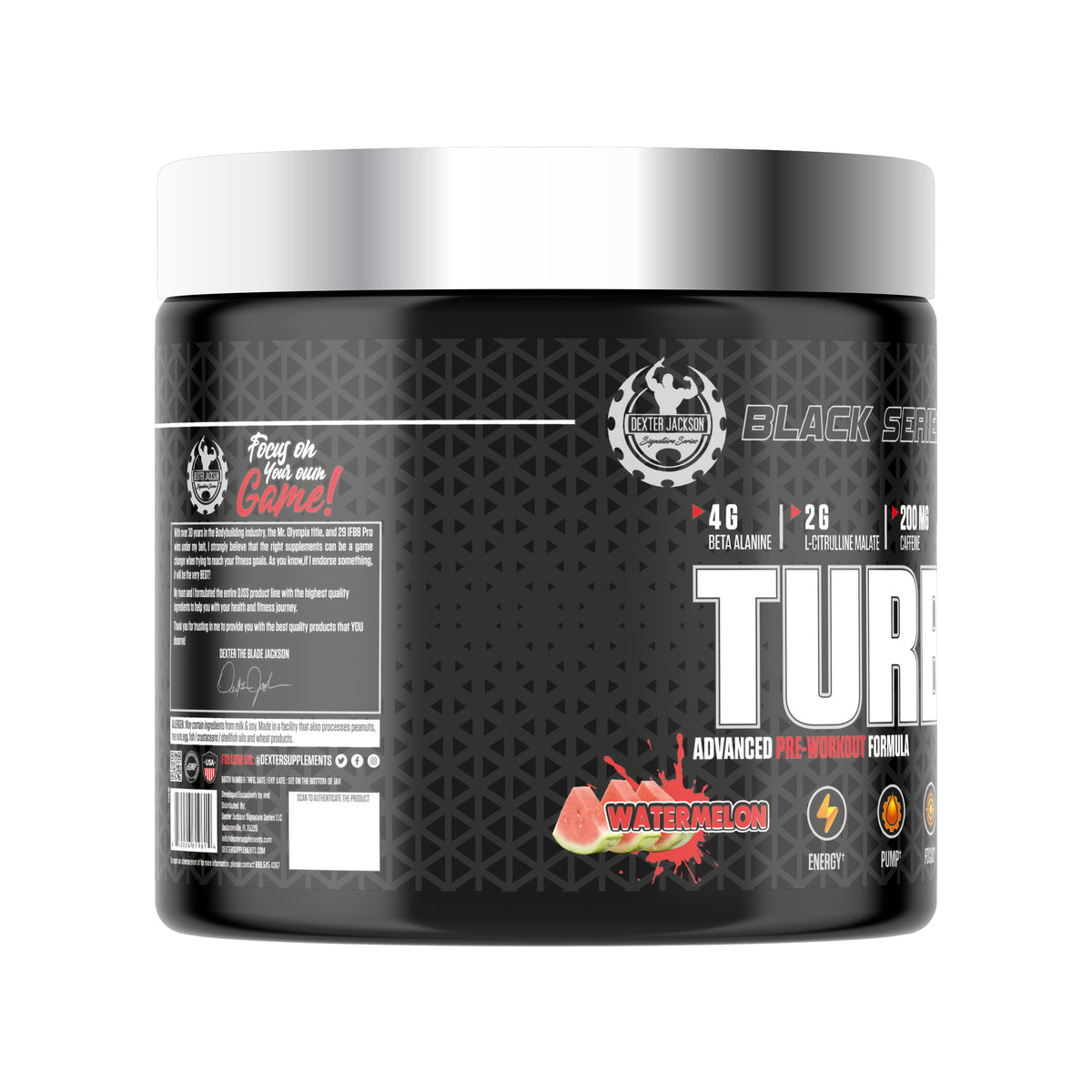 Dexter Jackson Black Series Turbo HP Advanced Pre Workout Formula | 450g (Watermelon)