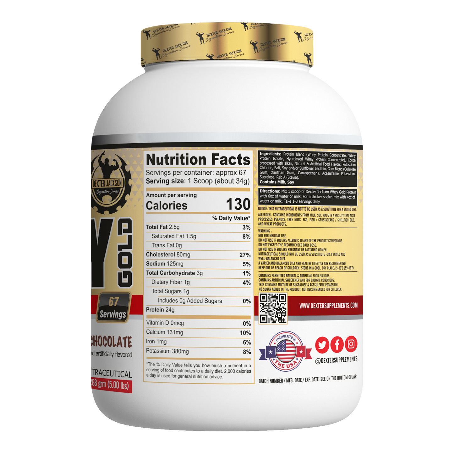 Dexter Jackson Gold Signature Series Whey Gold Protein 5 LBS - Double Chocolate