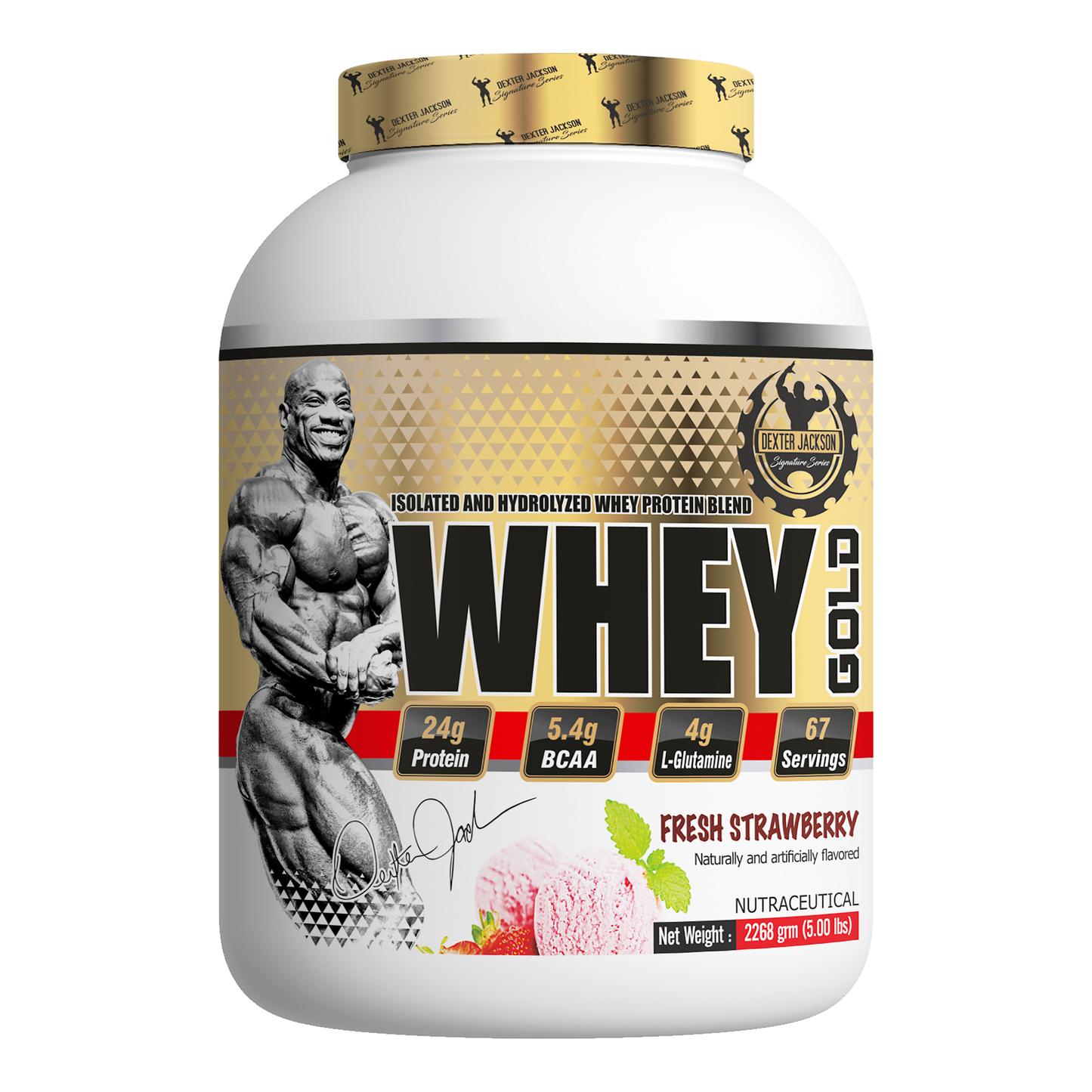 Dexter Jackson Gold Signature Series Whey Gold Protein 5 LBS - Fresh Strawberry