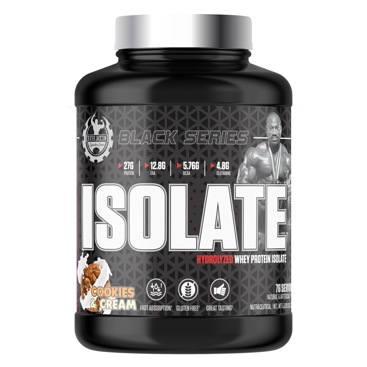 Dexter Jackson Black Signature Series Isolate Hydrolyzed Whey Protein Isolate 2268g | 76 Servings DEXTER JACKSON