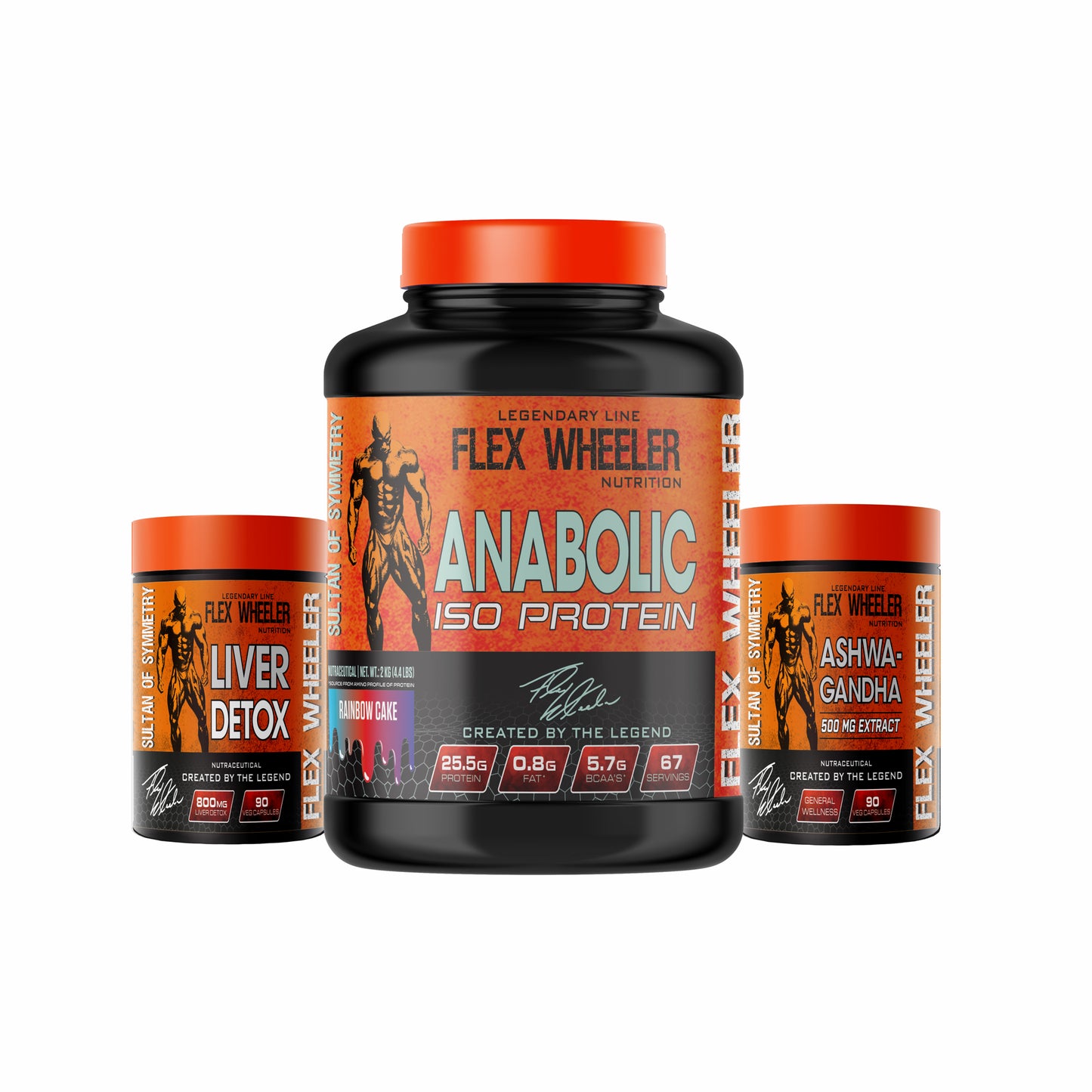 Flex Wheeler Ashwagandha + Anabolic ISO Rainbow + Liver Detox Ssnc Direct