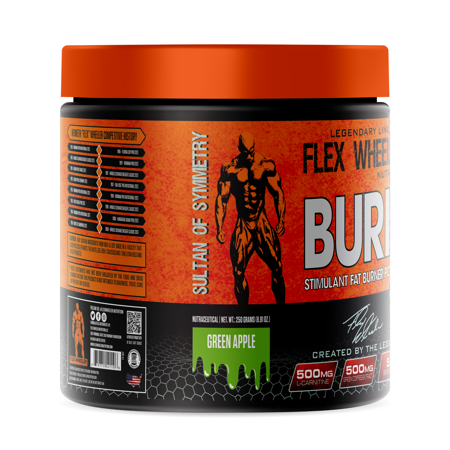 Flex Wheeler  BURN STIMULANT FAT  GREEN APPLE
