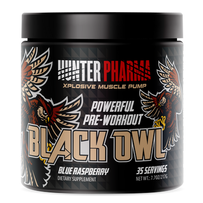 HUNTER PHARMA PRE-WORKOUT BLACK OWL POWDER BLUERASPBERRY