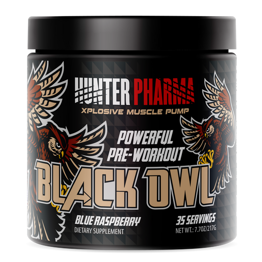 HUNTER PHARMA PRE-WORKOUT BLACK OWL POWDER BLUERASPBERRY