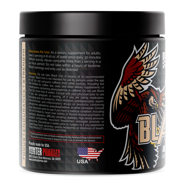 HUNTER PHARMA PRE-WORKOUT BLACK OWL POWDER BLUERASPBERRY