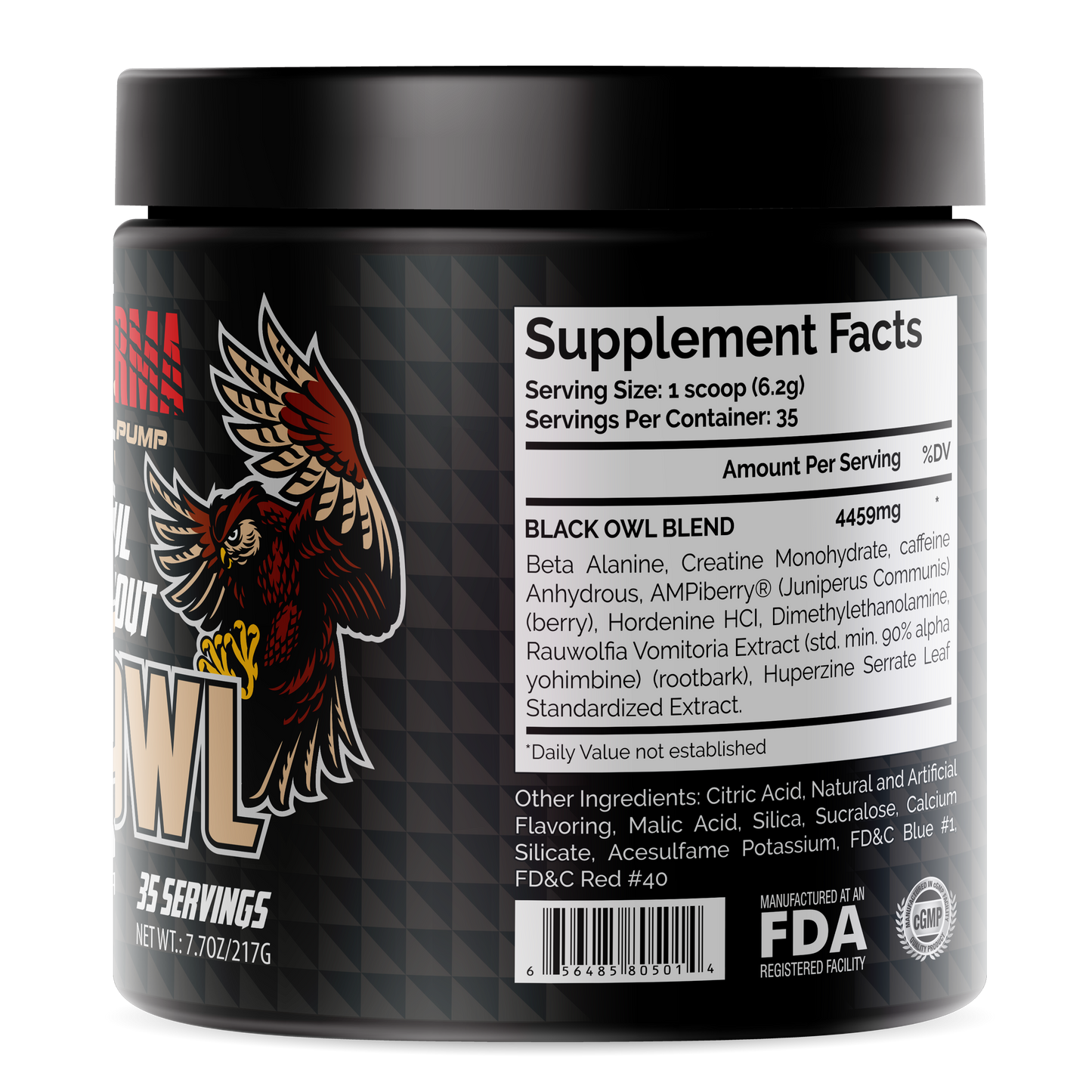 HUNTER PHARMA PRE-WORKOUT BLACK OWL POWDER FRUIT PUNCH