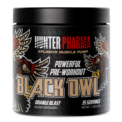 HUNTER PHARMA PRE-WORKOUT BLACK OWL POWDER ORANGE