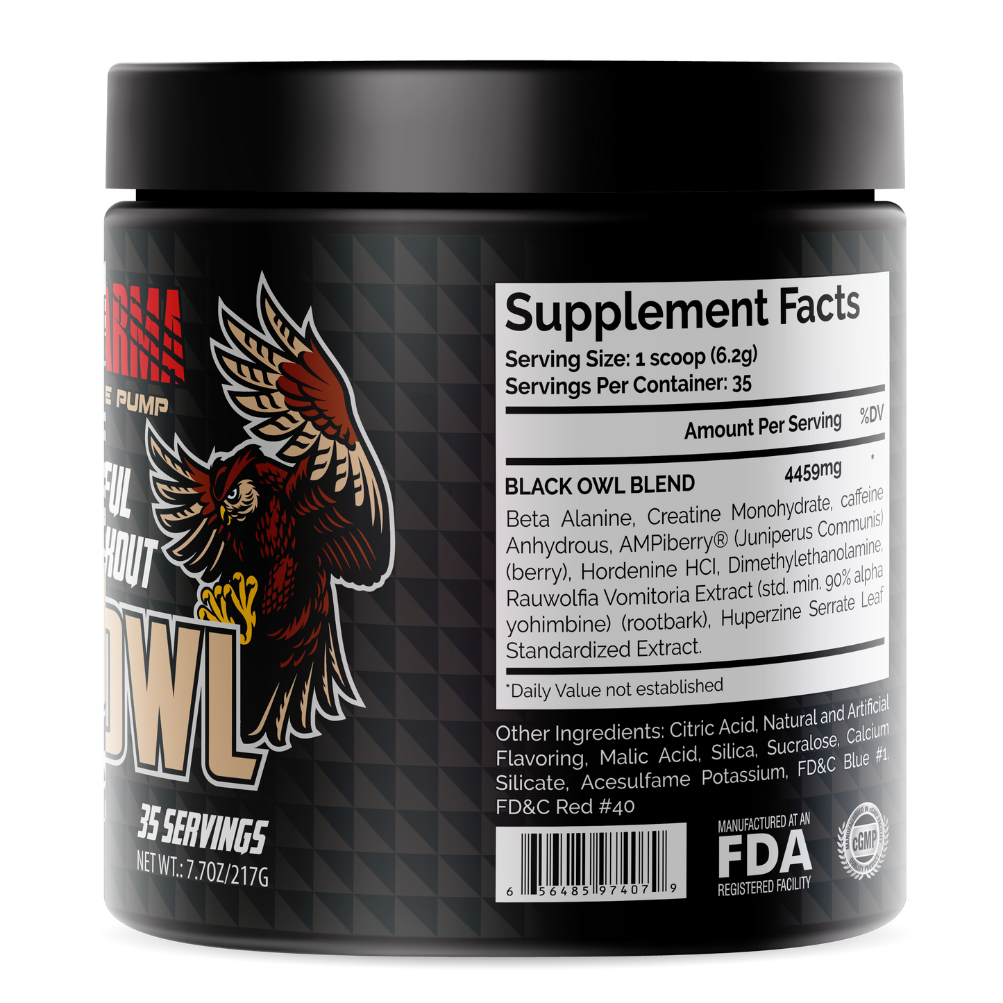 HUNTER PHARMA PRE-WORKOUT BLACK OWL POWDER ORANGE